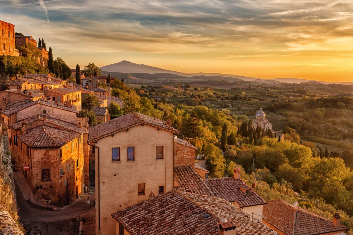 Vista panoramica di Chiusi da Montepulciano